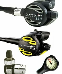 Atomic Aquatics ST1 Regulator Set (DIN Or Yoke) & Free Termo Gauge