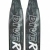 DiveR Freediving Fin Blades - Black & White Mermaid