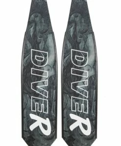 DiveR Freediving Fin Blades - Black & White Mermaid