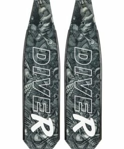 Fins DiveR Freediving Fin Blades - Reef Life Black And White