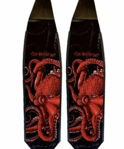 DiveR Freediving Fin Blades - Wild Red Octopus Fins