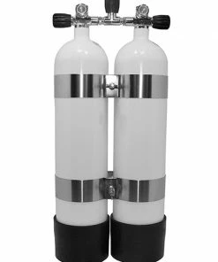 Faber 7L HP (300 Bar) Steel Twin Tanks With Manifold & Bands Tanks, Valves & Accessories