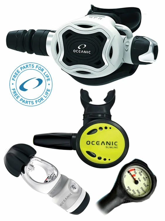 Oceanic Regulator Set: Zeo / FDXi (DIN Or Yoke) / Octopus & Free Termo Gauge 7 Oceanic Regulator Set: Zeo / FDXi (DIN Or Yoke) / Octopus & Free Termo Gauge