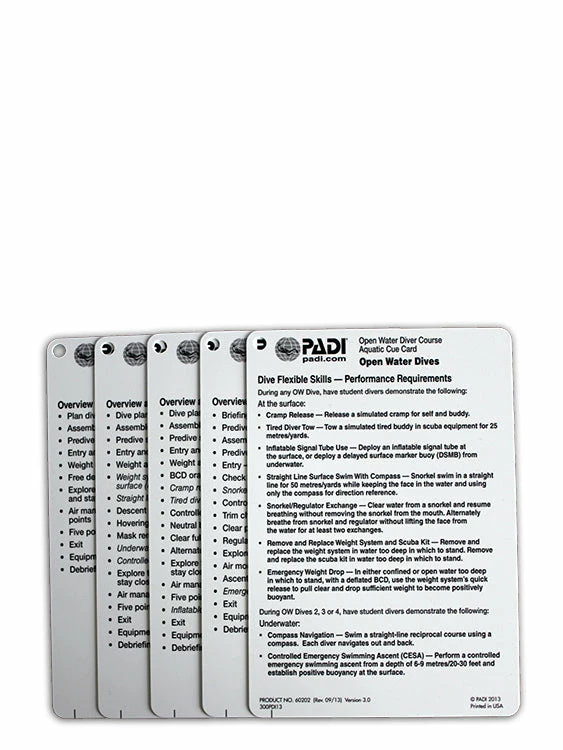 PADI Slates: Open Water Instructor Cue Cards PADI ELearning & Manuals 3 PADI Slates: Open Water Instructor Cue Cards PADI ELearning & Manuals