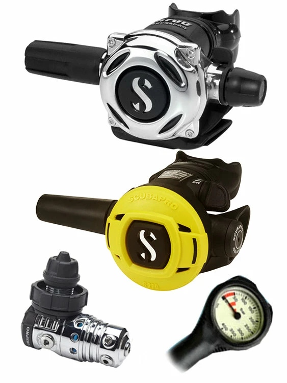 Regulator Sets Scubapro Regulator Set: MK25 Evo (DIN Or Yoke) / A700 / Octopus & Free Termo Gauge 8 Regulator Sets Scubapro Regulator Set: MK25 Evo (DIN Or Yoke) / A700 / Octopus & Free Termo Gauge