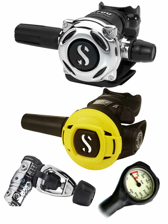 Regulator Sets Scubapro Regulator Set: MK25 Evo (DIN Or Yoke) / A700 / Octopus & Free Termo Gauge 7 Regulator Sets Scubapro Regulator Set: MK25 Evo (DIN Or Yoke) / A700 / Octopus & Free Termo Gauge