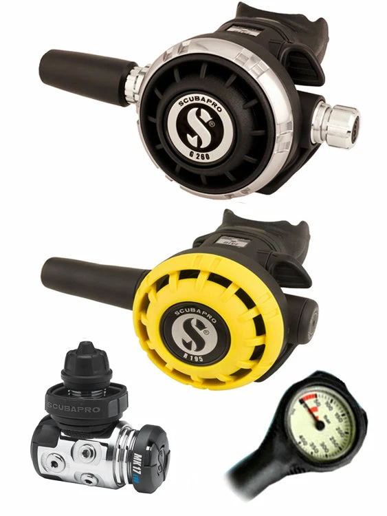 Scubapro Regulator Set: MK17 Evo (DIN Or Yoke) / G260 / Octopus & Free Termo Gauge Regulator Sets 6 Scubapro Regulator Set: MK17 Evo (DIN Or Yoke) / G260 / Octopus & Free Termo Gauge Regulator Sets