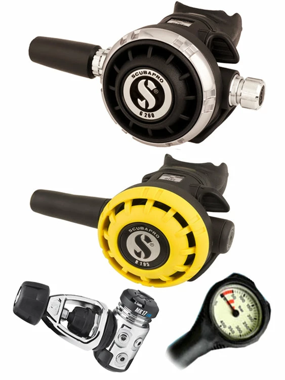 Scubapro Regulator Set: MK17 Evo (DIN Or Yoke) / G260 / Octopus & Free Termo Gauge Regulator Sets 4 Scubapro Regulator Set: MK17 Evo (DIN Or Yoke) / G260 / Octopus & Free Termo Gauge Regulator Sets