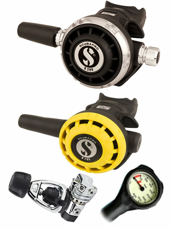 Scubapro Regulator Set: MK21 (DIN Or Yoke) / G260 / Octopus & Free Termo Gauge Regulator Sets 4 Scubapro Regulator Set: MK21 (DIN Or Yoke) / G260 / Octopus & Free Termo Gauge Regulator Sets