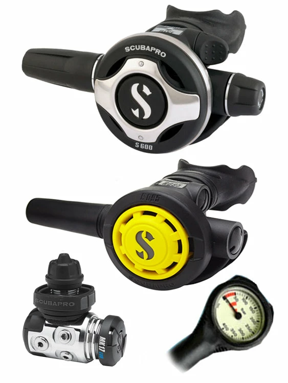 Scubapro Regulator Set: MK17 Evo (DIN Or Yoke) / S600 / Octopus & Free Termo Gauge 5 Scubapro Regulator Set: MK17 Evo (DIN Or Yoke) / S600 / Octopus & Free Termo Gauge