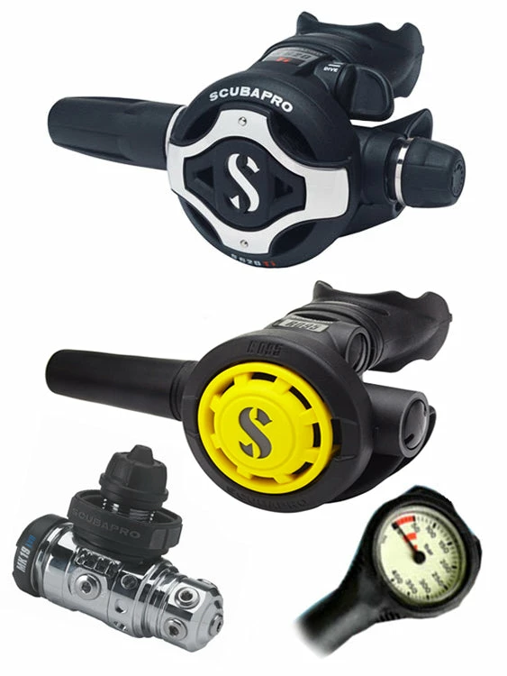Scubapro Regulator Set: MK19 Evo (DIN Or Yoke) / S620 Ti / Octopus & Free Termo Gauge Regulator Sets 3 Scubapro Regulator Set: MK19 Evo (DIN Or Yoke) / S620 Ti / Octopus & Free Termo Gauge Regulator Sets