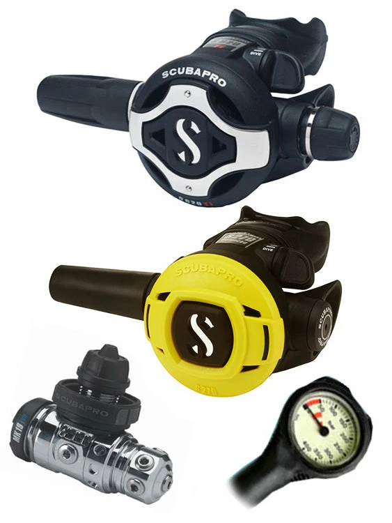 Scubapro Regulator Set: MK19 Evo (DIN Or Yoke) / S620 Ti / Octopus & Free Termo Gauge Regulator Sets 8 Scubapro Regulator Set: MK19 Evo (DIN Or Yoke) / S620 Ti / Octopus & Free Termo Gauge Regulator Sets