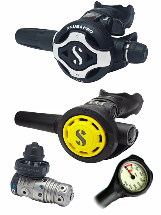 Scubapro Regulator Set: MK25 Evo Titanium (DIN Or Yoke) / S620 X-Titanium / Octopus & Free Termo Gauge 4 Scubapro Regulator Set: MK25 Evo Titanium (DIN Or Yoke) / S620 X-Titanium / Octopus & Free Termo Gauge