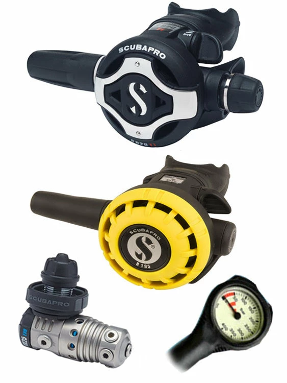 Scubapro Regulator Set: MK25 Evo Titanium (DIN Or Yoke) / S620 X-Titanium / Octopus & Free Termo Gauge 6 Scubapro Regulator Set: MK25 Evo Titanium (DIN Or Yoke) / S620 X-Titanium / Octopus & Free Termo Gauge