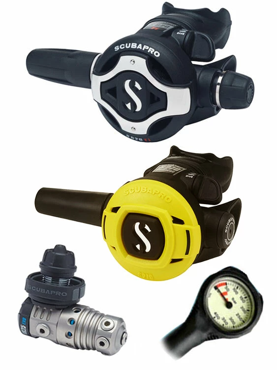 Scubapro Regulator Set: MK25 Evo Titanium (DIN Or Yoke) / S620 X-Titanium / Octopus & Free Termo Gauge 8 Scubapro Regulator Set: MK25 Evo Titanium (DIN Or Yoke) / S620 X-Titanium / Octopus & Free Termo Gauge