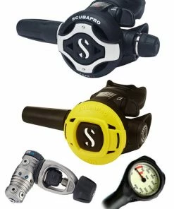 Scubapro Regulator Set: MK25 Evo Titanium (DIN Or Yoke) / S620 X-Titanium / Octopus & Free Termo Gauge 14 Scubapro Regulator Set: MK25 Evo Titanium (DIN Or Yoke) / S620 X-Titanium / Octopus & Free Termo Gauge
